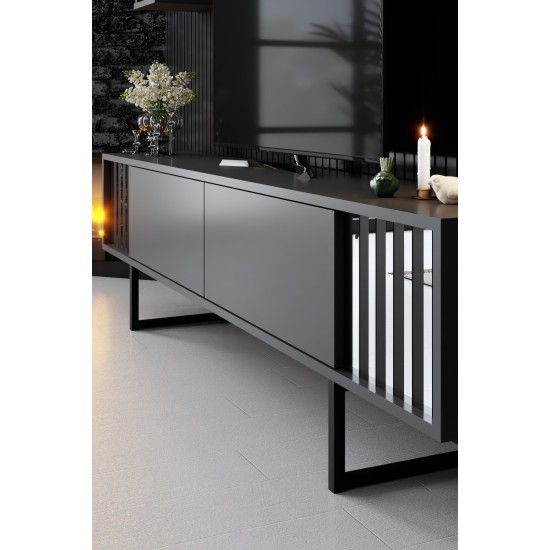 TV Unit Chrome Line - Anthracite, Black Anthracite
Black Hanah Home TV Unit Chrome Line - Anthracite, Black Anthracite
Black