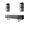 Hanah Home TV Unit Chrome Line - Anthracite, Black Anthracite
Black