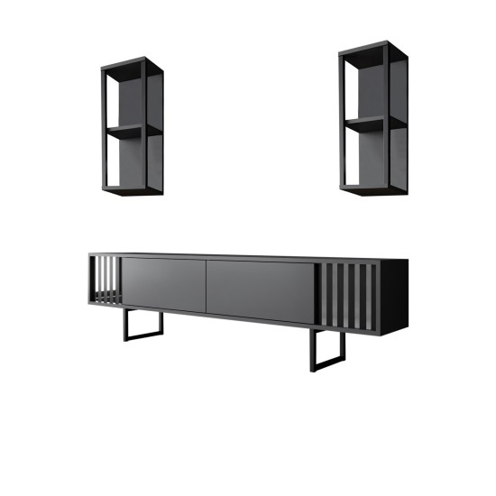 TV Unit Chrome Line - Anthracite, Black Anthracite
Black Hanah Home TV Unit Chrome Line - Anthracite, Black Anthracite
Black