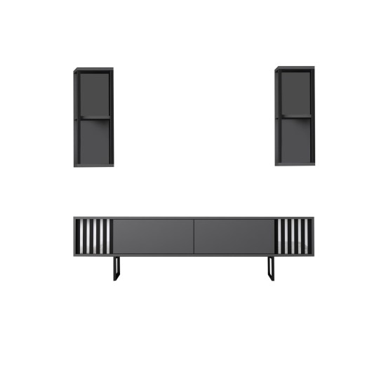 TV Unit Chrome Line - Anthracite, Black Anthracite
Black Hanah Home TV Unit Chrome Line - Anthracite, Black Anthracite
Black