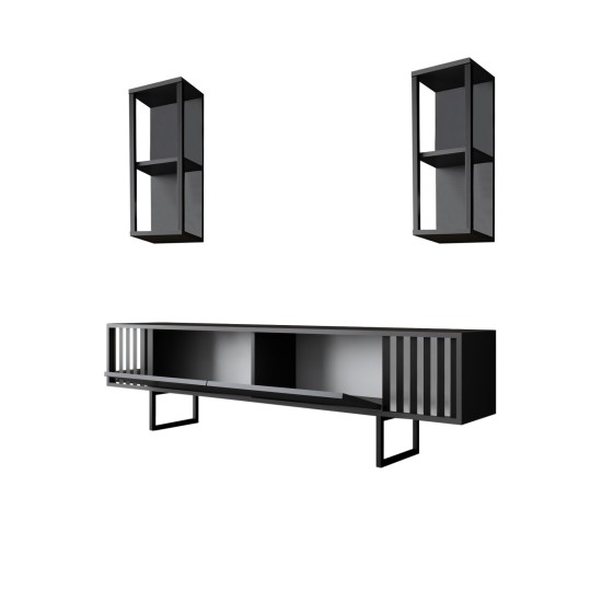 TV Unit Chrome Line - Anthracite, Black Anthracite
Black Hanah Home TV Unit Chrome Line - Anthracite, Black Anthracite
Black