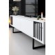 Σύνθεση Τηλεόρασης - Chrome Line - Χρώμα Λευκό Μαύρο - 180x30x48εκ Σύνθεση Τηλεόρασης - Chrome Line - Χρώμα Λευκό Μαύρο - 180x30x48εκ
