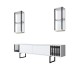 Σύνθεση Τηλεόρασης - Chrome Line - Χρώμα Λευκό Μαύρο - 180x30x48εκ Σύνθεση Τηλεόρασης - Chrome Line - Χρώμα Λευκό Μαύρο - 180x30x48εκ
