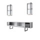 Σύνθεση Τηλεόρασης - Chrome Line - Χρώμα Λευκό Μαύρο - 180x30x48εκ Σύνθεση Τηλεόρασης - Chrome Line - Χρώμα Λευκό Μαύρο - 180x30x48εκ