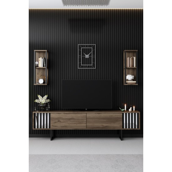 TV Unit Chrome Line - Walnut, Black Walnut
Black TV Unit Chrome Line - Walnut, Black Walnut
Black