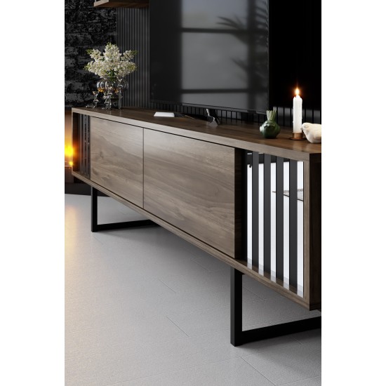 TV Unit Chrome Line - Walnut, Black Walnut
Black TV Unit Chrome Line - Walnut, Black Walnut
Black
