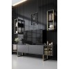 Hanah Home TV Unit Gold Line - Anthracite, Black Anthracite
Black