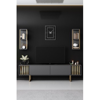TV Unit Gold Line - Anthracite, Black Anthracite
Black