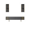Hanah Home TV Unit Gold Line - Anthracite, Black Anthracite
Black
