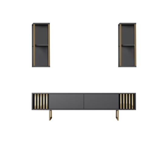 TV Unit Gold Line - Anthracite, Black Anthracite
Black Hanah Home TV Unit Gold Line - Anthracite, Black Anthracite
Black