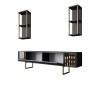 Hanah Home TV Unit Gold Line - Anthracite, Black Anthracite
Black
