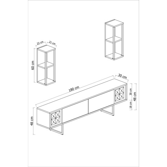 TV Unit Gold Line - Anthracite, Black Anthracite
Black Hanah Home TV Unit Gold Line - Anthracite, Black Anthracite
Black