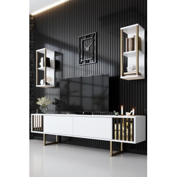 TV Unit Gold Line - White, Black White
Black