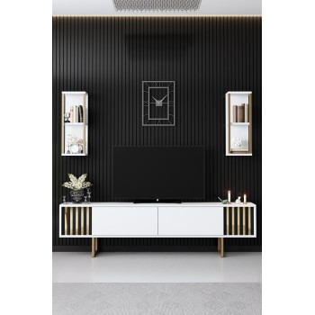 TV Unit Gold Line - White, Black White
Black
