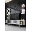 Hanah Home TV Unit Gold Line - White, Black White
Black