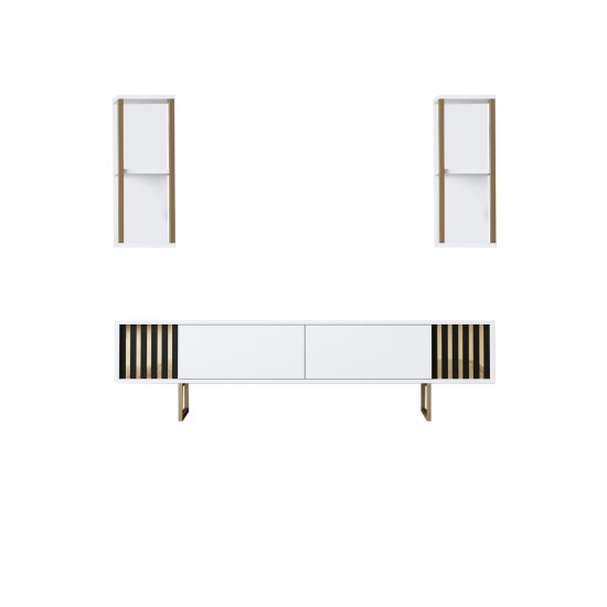 Hanah Home TV Unit Gold Line - White, Black White
Black