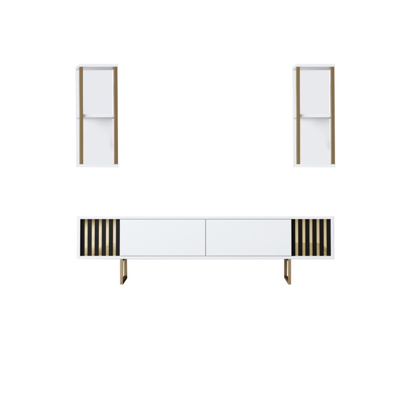 Hanah Home TV Unit Gold Line - White, Black White
Black