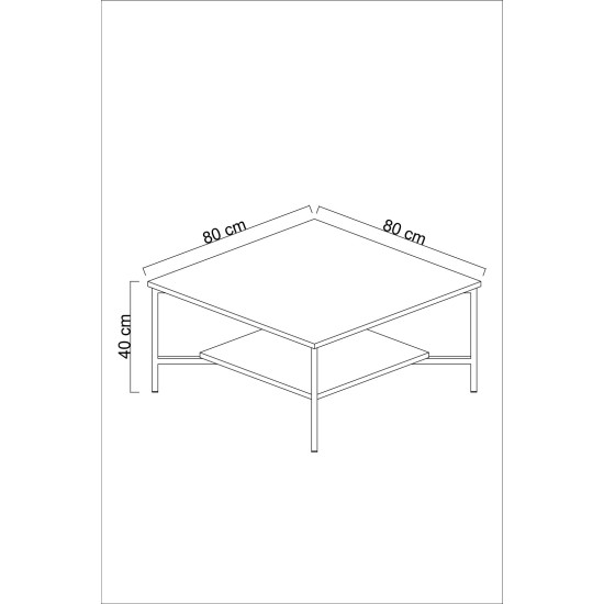 Coffee Table Black Line - Walnut, Black Walnut
Black