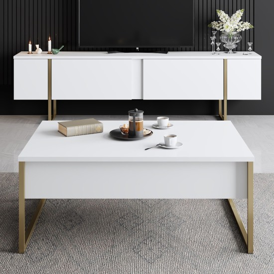 Σύνθεση Σαλονιού 2τμχ - Luxe Set - Χρώμα Λευκό, Χρυσό Σύνθεση Σαλονιού 2τμχ - Luxe Set - Χρώμα Λευκό, Χρυσό