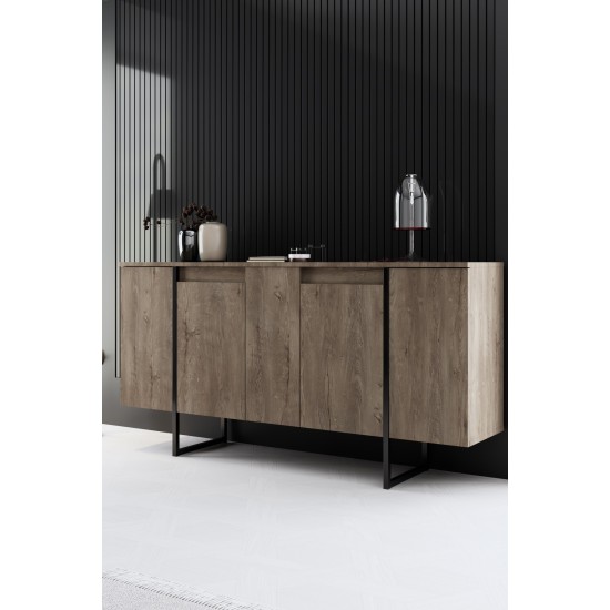 Μπουφές Luxe 160x80x35cm - Καρυδί Μαύρο Μπουφές Luxe 160x80x35cm - Καρυδί Μαύρο