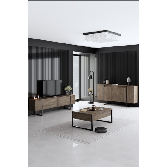 Μπουφές Luxe 160x80x35cm - Καρυδί Μαύρο Μπουφές Luxe 160x80x35cm - Καρυδί Μαύρο
