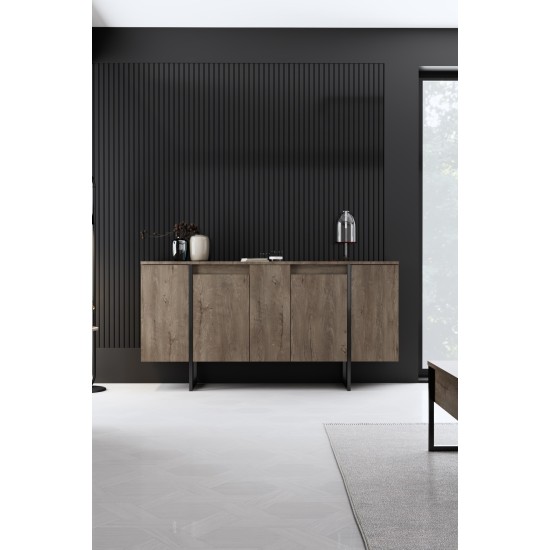 Μπουφές Luxe 160x80x35cm - Καρυδί Μαύρο Μπουφές Luxe 160x80x35cm - Καρυδί Μαύρο