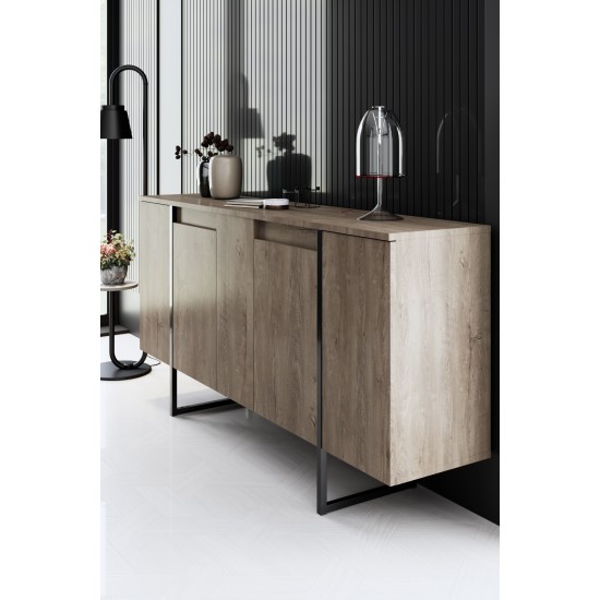 Μπουφές Luxe 160x80x35cm - Καρυδί Μαύρο Μπουφές Luxe 160x80x35cm - Καρυδί Μαύρο