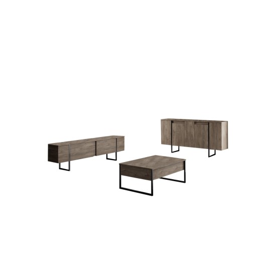 Μπουφές Luxe 160x80x35cm - Καρυδί Μαύρο Μπουφές Luxe 160x80x35cm - Καρυδί Μαύρο