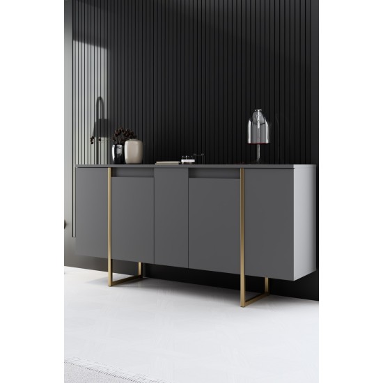 Μπουφές Luxe 160x80x35 - Ανθρακί Χρυσό Μπουφές Luxe 160x80x35 - Ανθρακί Χρυσό