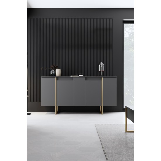 Μπουφές Luxe 160x80x35 - Ανθρακί Χρυσό Μπουφές Luxe 160x80x35 - Ανθρακί Χρυσό