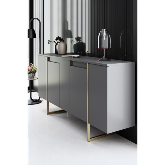 Μπουφές Luxe 160x80x35 - Ανθρακί Χρυσό Μπουφές Luxe 160x80x35 - Ανθρακί Χρυσό