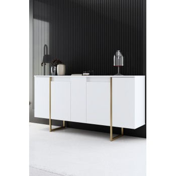 Μπουφές Luxe - 160x80x35 Λευκό Χρυσό