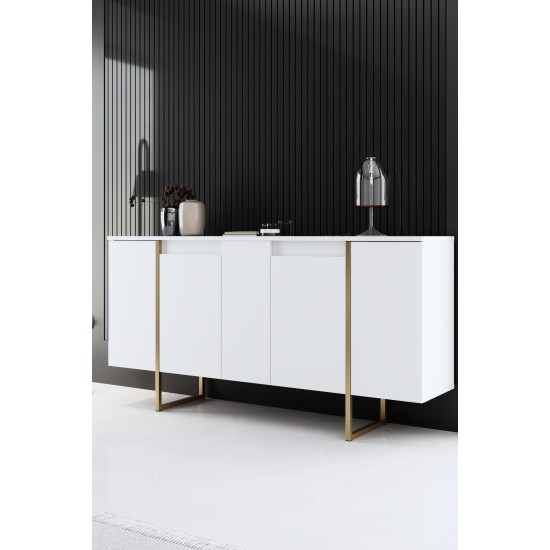 Μπουφές Luxe - 160x80x35 Λευκό Χρυσό Μπουφές Luxe - 160x80x35 Λευκό Χρυσό