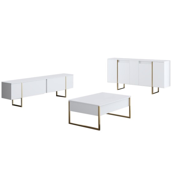 Μπουφές Luxe - 160x80x35 Λευκό Χρυσό Μπουφές Luxe - 160x80x35 Λευκό Χρυσό