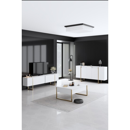 Μπουφές Luxe - 160x80x35 Λευκό Χρυσό Μπουφές Luxe - 160x80x35 Λευκό Χρυσό