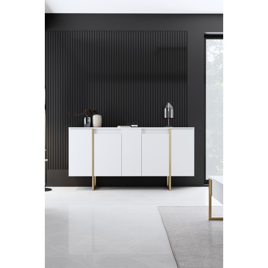 Μπουφές Luxe - 160x80x35 Λευκό Χρυσό Μπουφές Luxe - 160x80x35 Λευκό Χρυσό