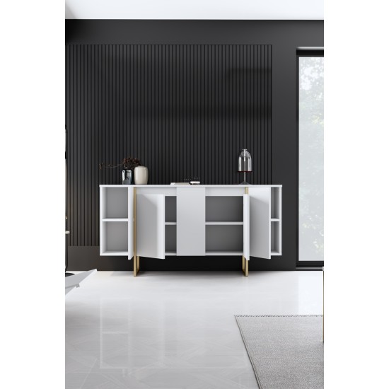 Μπουφές Luxe - 160x80x35 Λευκό Χρυσό Μπουφές Luxe - 160x80x35 Λευκό Χρυσό