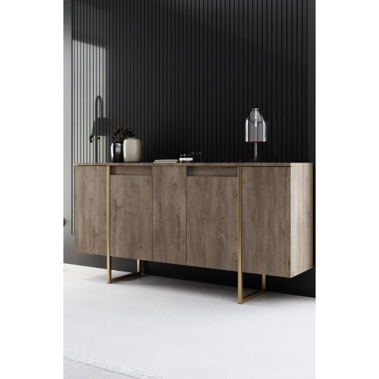 Μπουφές Luxe 160x80x35cm - Καρυδί Χρυσό Μπουφές Luxe 160x80x35cm - Καρυδί Χρυσό