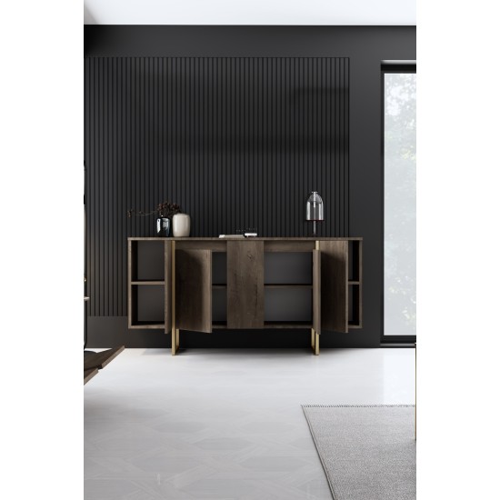 Μπουφές Luxe 160x80x35cm - Καρυδί Χρυσό Μπουφές Luxe 160x80x35cm - Καρυδί Χρυσό