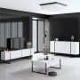 Σύνθεση Σαλονιού Luxe - Χρώμα Λευκό Μαύρο - 160x80x35εκ