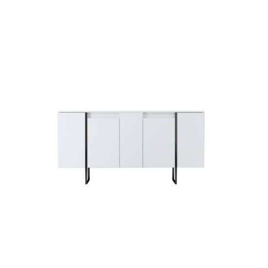 Σύνθεση Σαλονιού Luxe - Χρώμα Λευκό Μαύρο - 160x80x35εκ