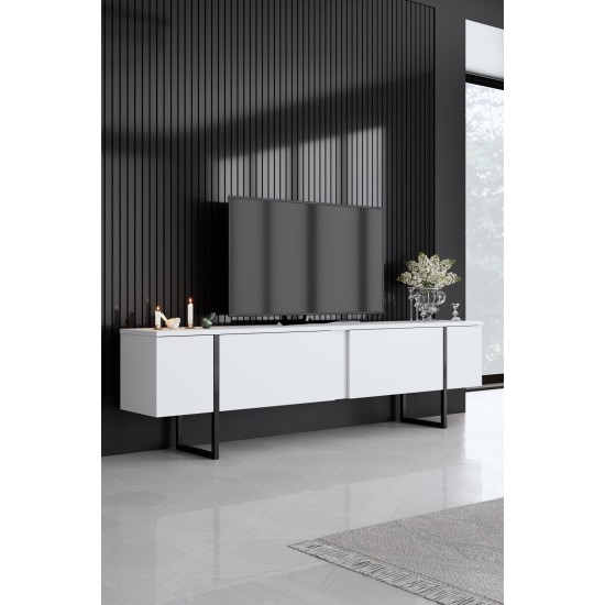 Σύνθεση Σαλονιού Luxe - Χρώμα Λευκό Μαύρο - 160x80x35εκ