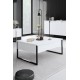 Σύνθεση Σαλονιού Luxe - Χρώμα Λευκό Μαύρο - 160x80x35εκ