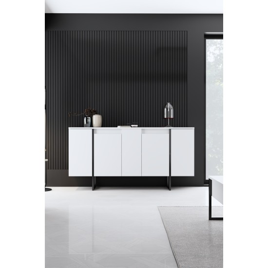 Σύνθεση Σαλονιού Luxe - Χρώμα Λευκό Μαύρο - 160x80x35εκ