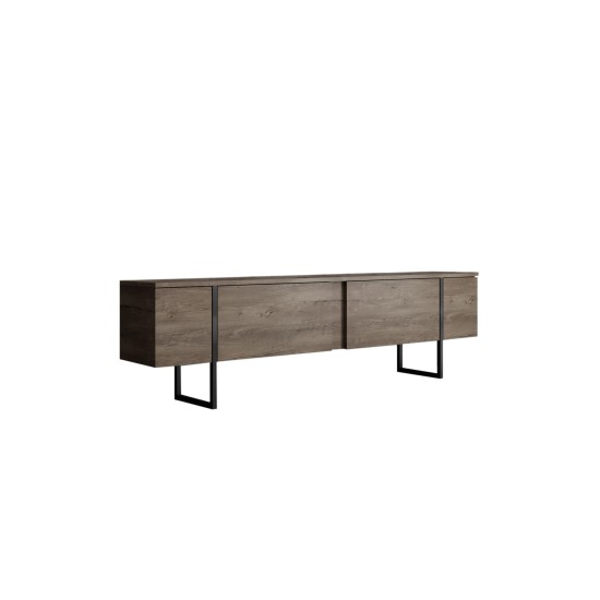 Σύνθεση Σαλονιού Luxe - Χρώμα Καρυδί Μαύρο - 160x80x35εκ