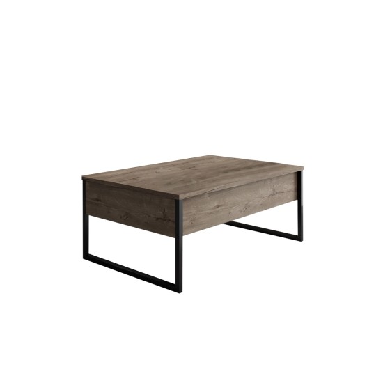 Σύνθεση Σαλονιού Luxe - Χρώμα Καρυδί Μαύρο - 160x80x35εκ