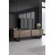 Σύνθεση Σαλονιού Luxe - Χρώμα Καρυδί Μαύρο - 160x80x35εκ