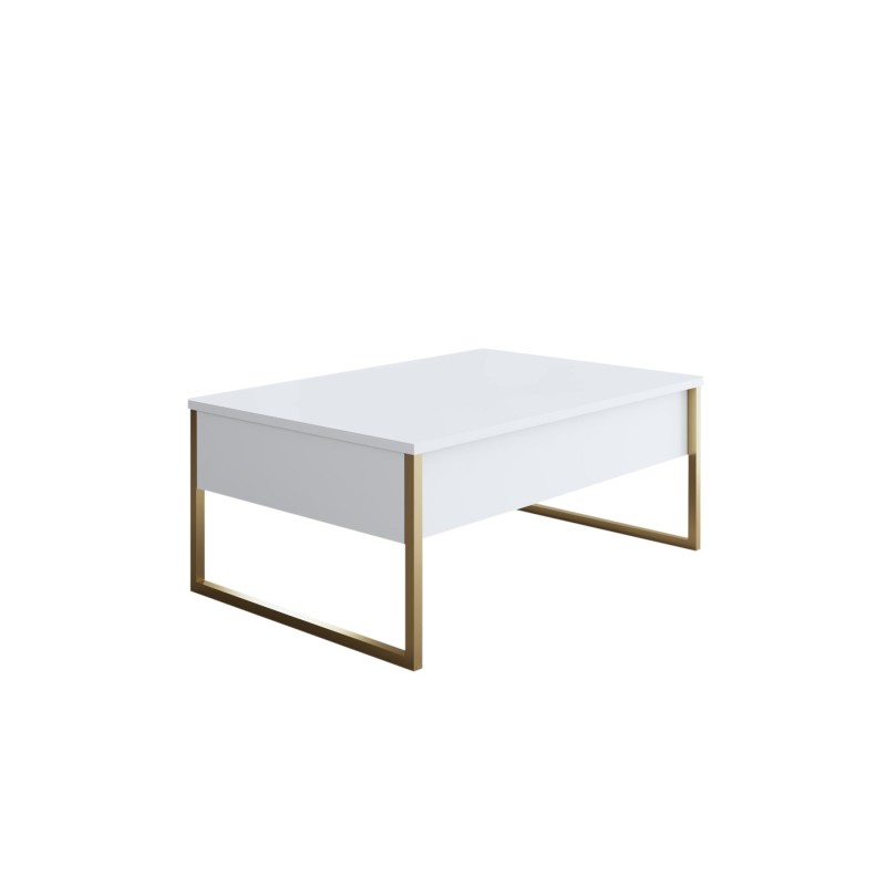 Σύνθεση Σαλονιού Luxe - Χρώμα Λευκό Χρυσό - 160x80x35εκ