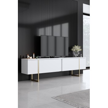 Σύνθεση Σαλονιού Luxe - Χρώμα Λευκό Χρυσό - 160x80x35εκ