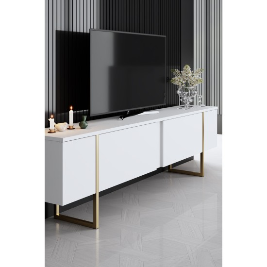 Σύνθεση Σαλονιού Luxe - Χρώμα Λευκό Χρυσό - 160x80x35εκ
